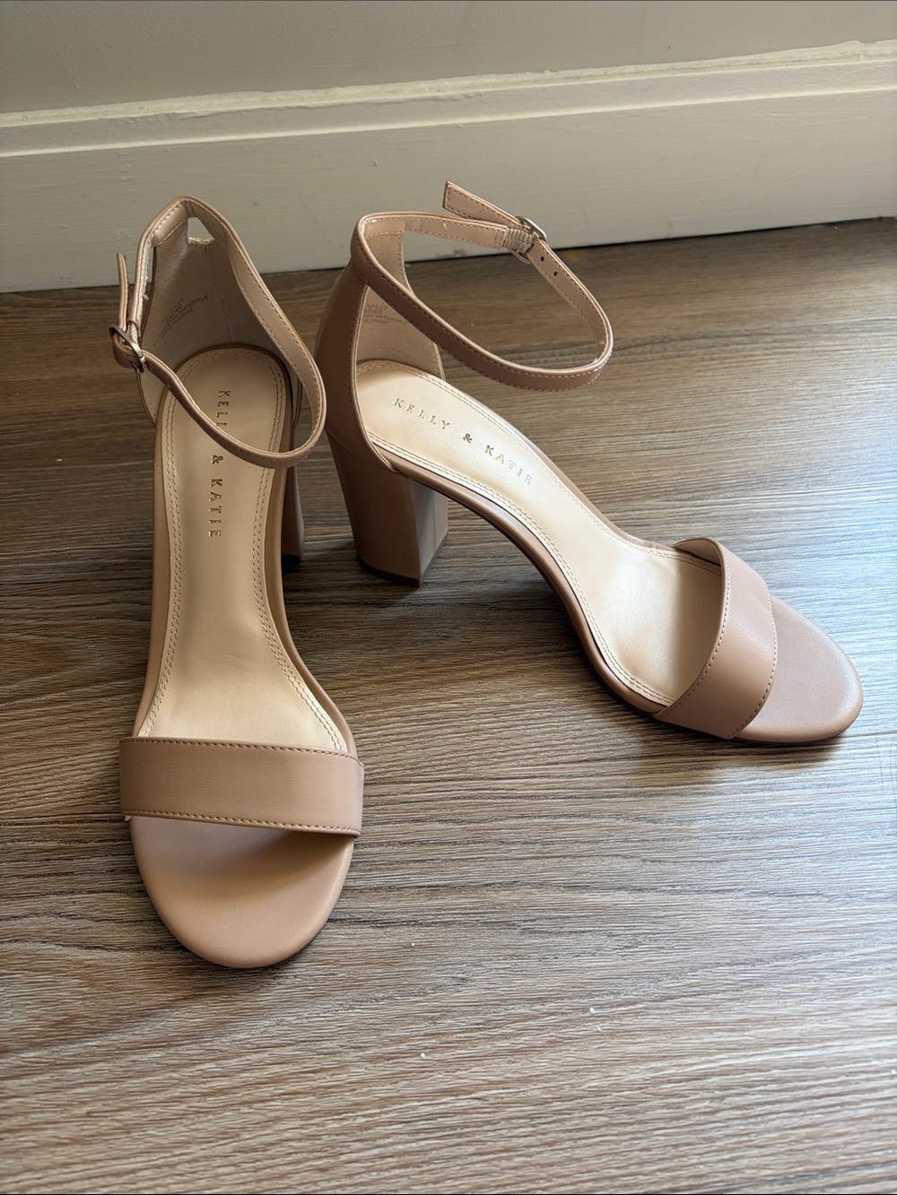 Kelly & Katie | Hailee Tan Block Heel Ankle-Strap Sandals